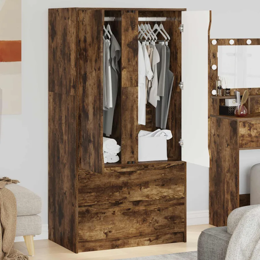 Armoire Chêne Fumé 79,5 x 49 x 156 cm Bois d’ingénierie - 4