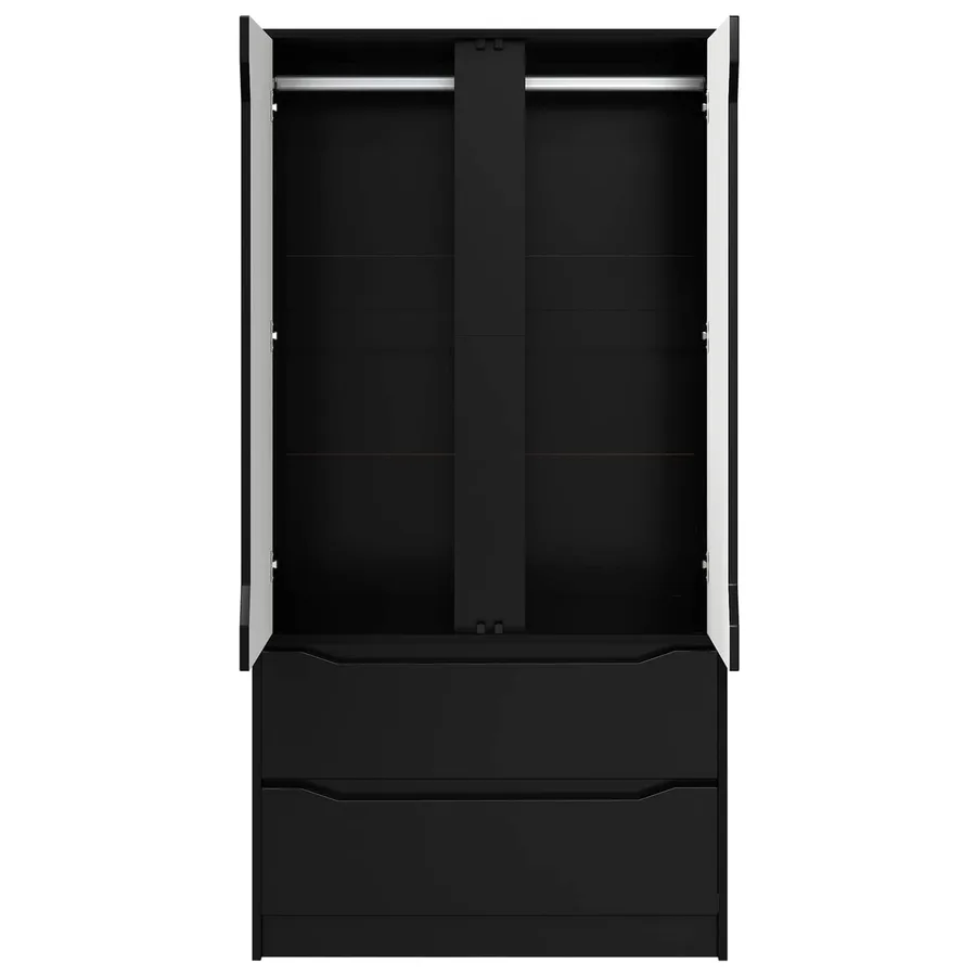 Armoire avec tiroir Noir 79,5 x 49 x 156 cm Bois d’ingénierie - 6