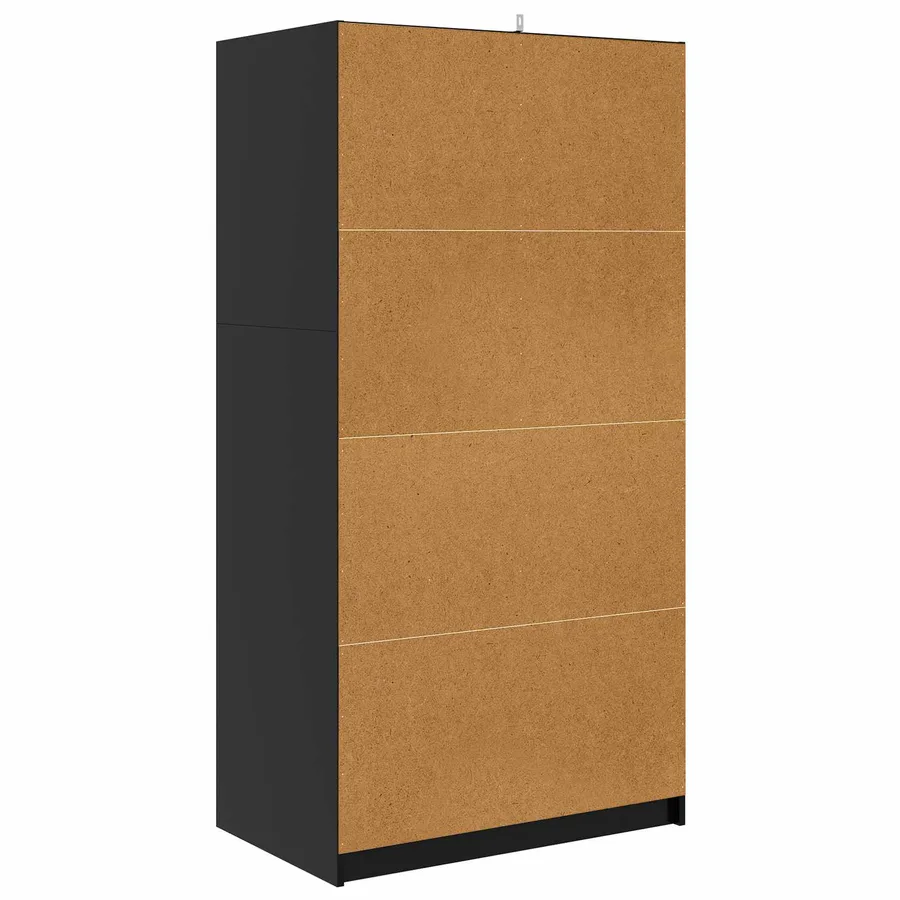 Armoire avec tiroir Noir 79,5 x 49 x 156 cm Bois d’ingénierie - 9