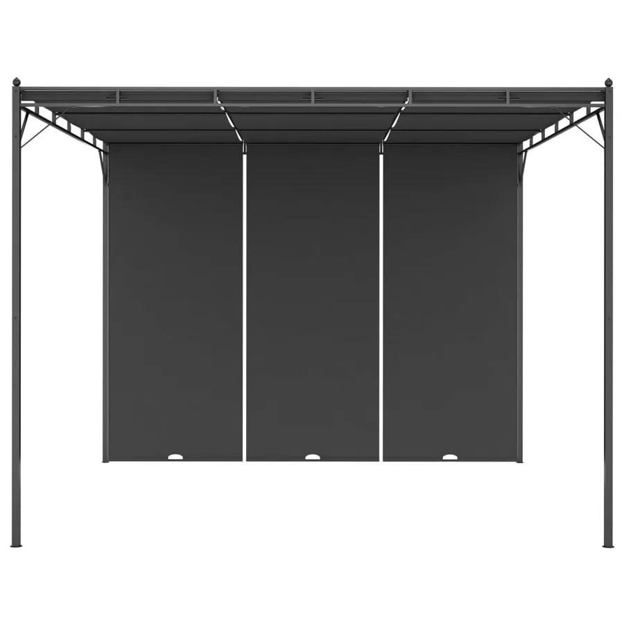 Belvédère de jardin avec rideau latéral 3x3x2,25 m Anthracite - 2