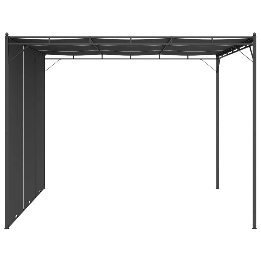 Belvédère de jardin avec rideau latéral 3x3x2,25 m Anthracite - 3