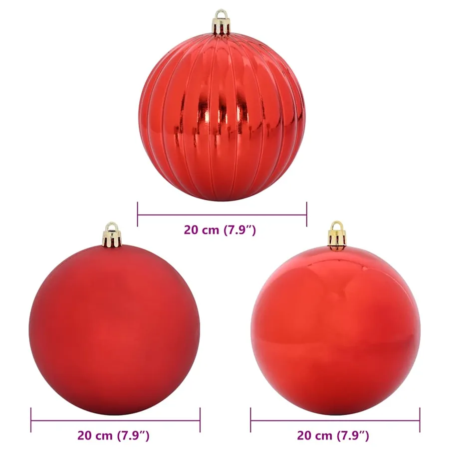 Ensemble de Boules de Noël XXL 4 pcs Rouge Ø 20 cm Plastique - 5