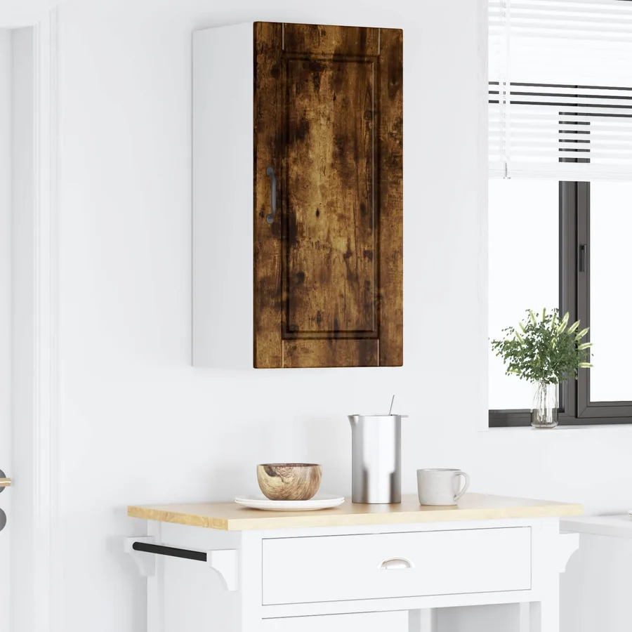 Meuble mural PORTO Chêne fumé 40 x 31 x 80 cm Bois d'ingénierie - 4