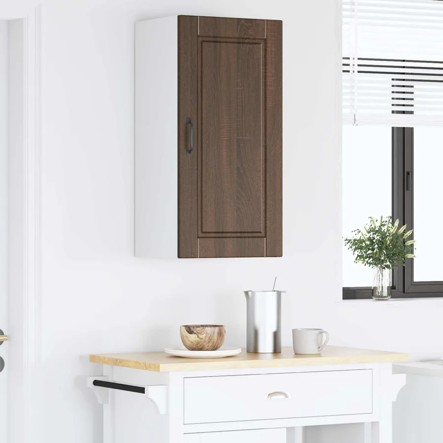 Meuble mural PORTO Chêne brun 40 x 31 x 80 cm Bois d'ingénierie - 4