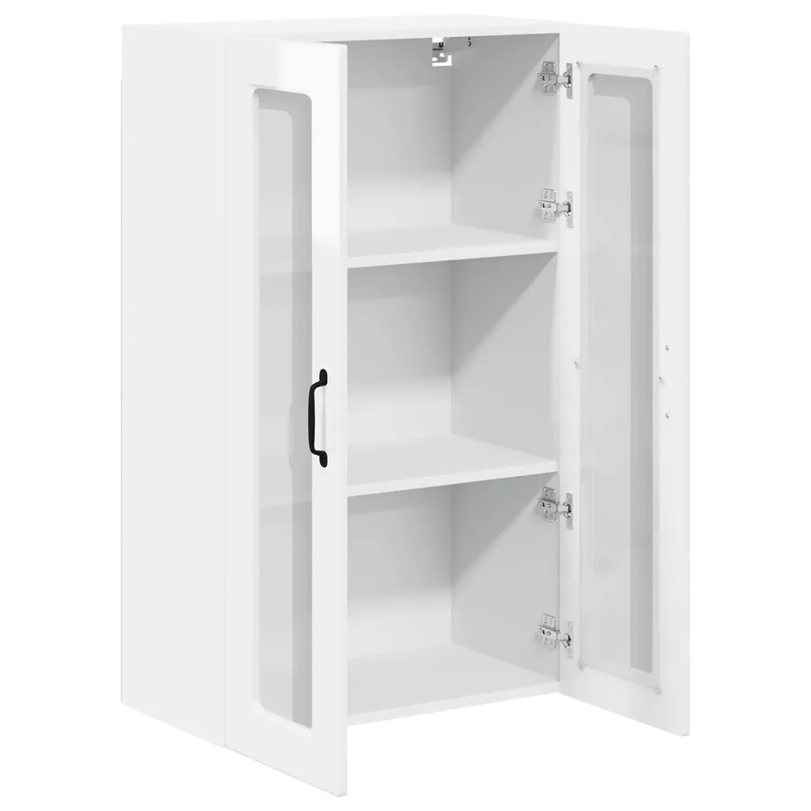 Cabinet en verre mural PORTO Blanc brillant 60 x 31 x 100 cm - 5