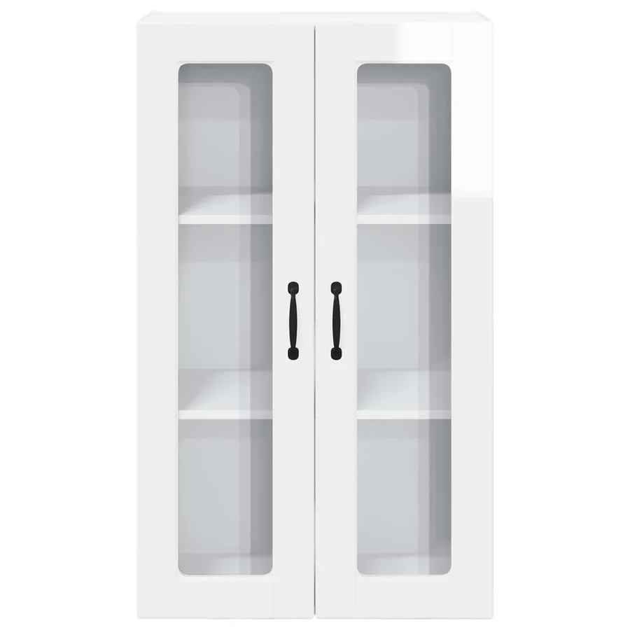 Cabinet en verre mural PORTO Blanc brillant 60 x 31 x 100 cm - 6