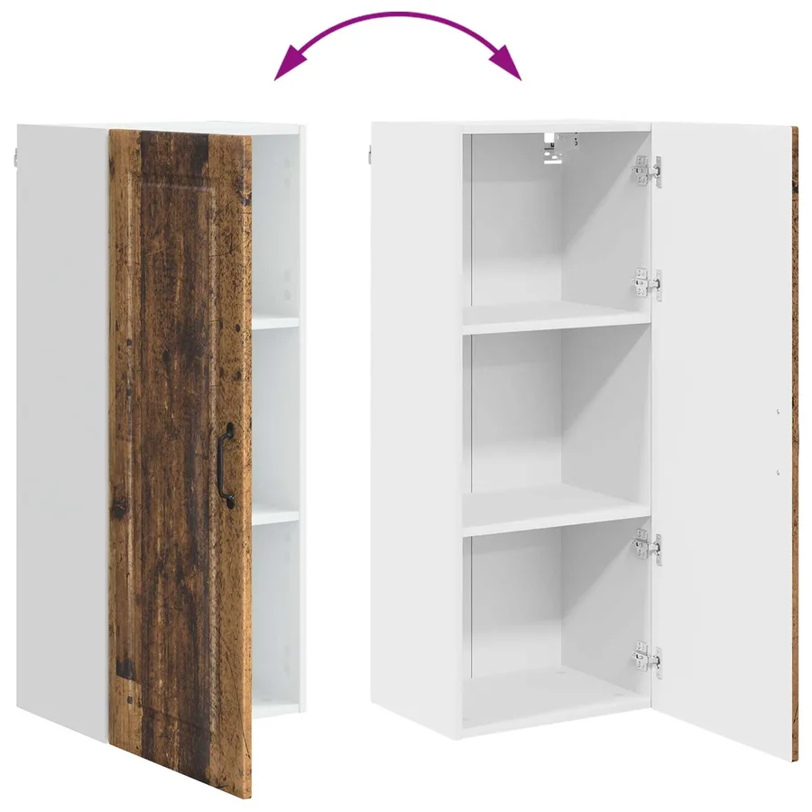Meuble mural PORTO Bois ancien 40 x 31 x 100 cm - 11