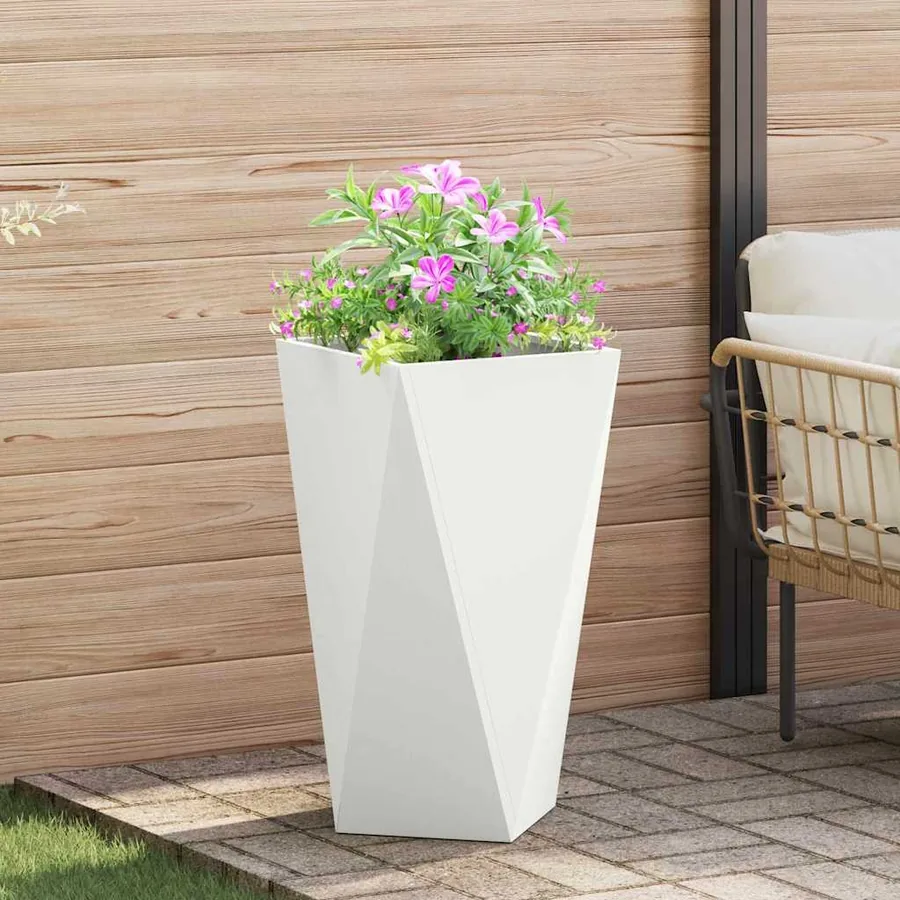 Jardinière Blanc 40 x 40 x 75 cm Acier