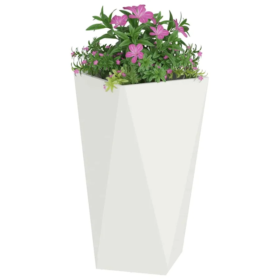 Jardinière Blanc 40 x 40 x 75 cm Acier - 3