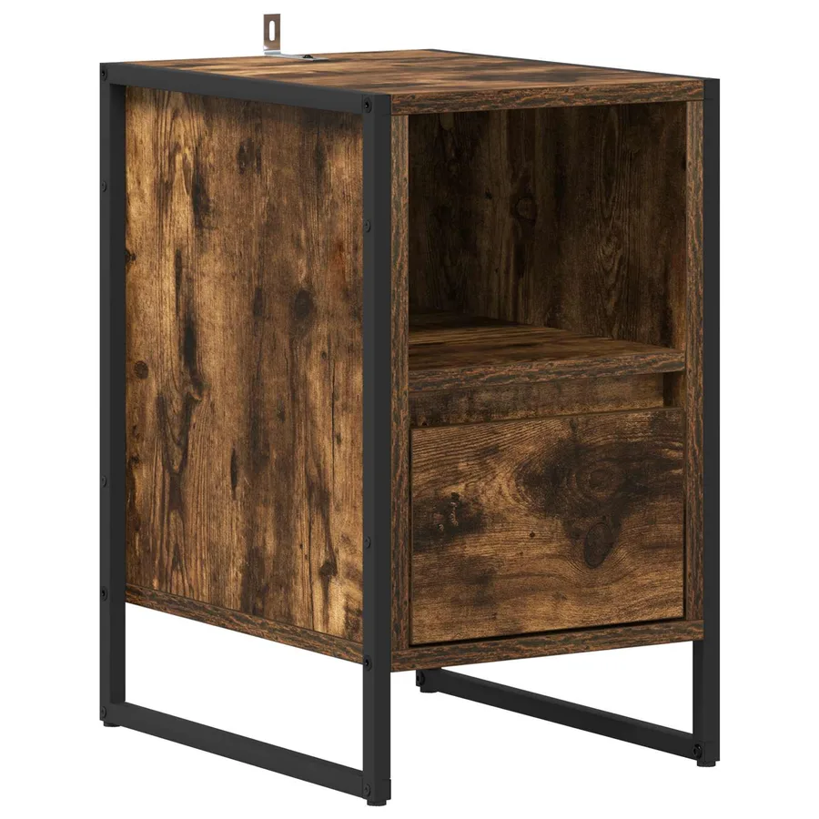 Table de chevet avec tiroir 2 pcs Chêne Fumé 39,5 x 30 x 50 cm - 5