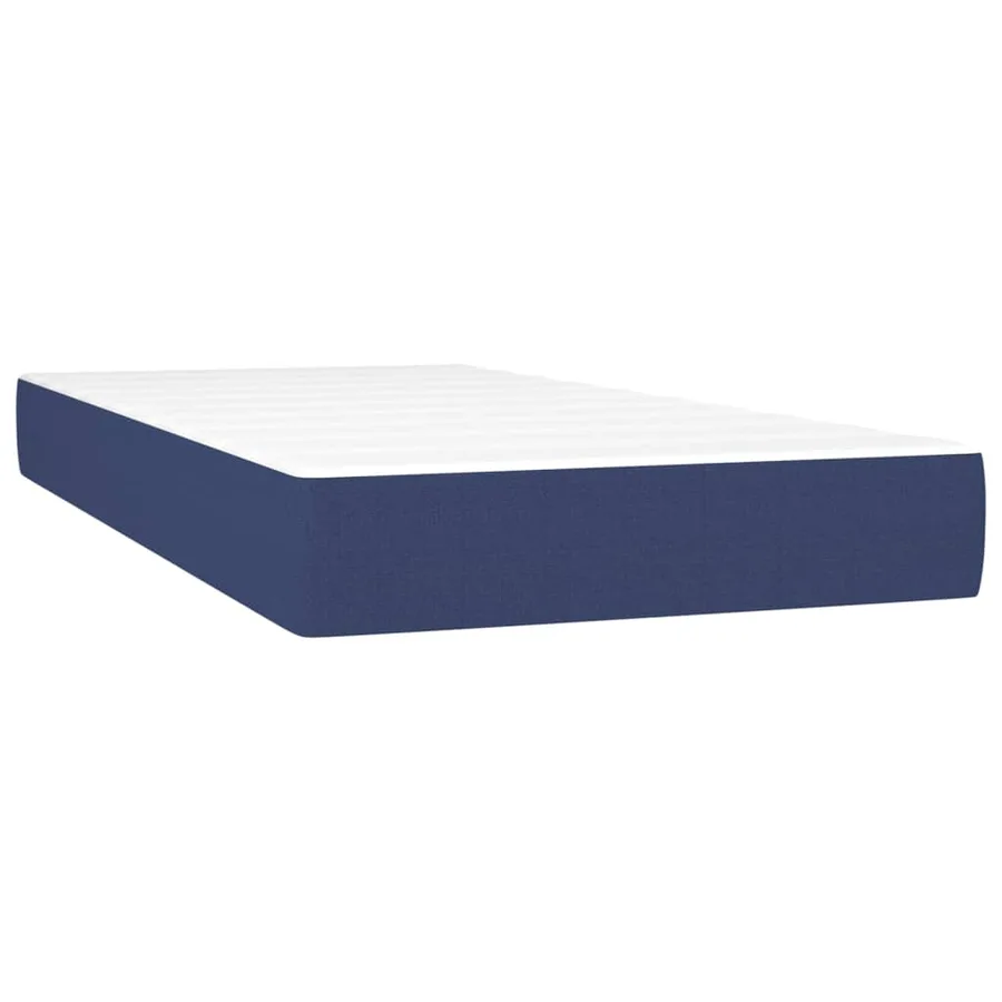 Sommier à lattes de lit avec matelas Bleu 100x200 cm Tissu - 6
