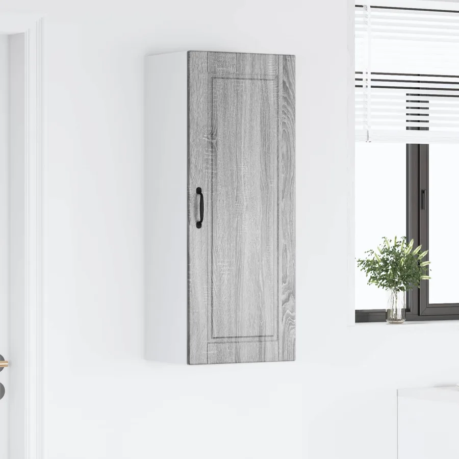 Meuble mural PORTO Gris Sonoma 40 x 31 x 100 cm - 4