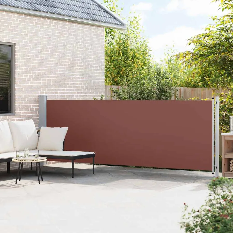Auvent latéral rétractable de patio 140x600 cm Marron - 3
