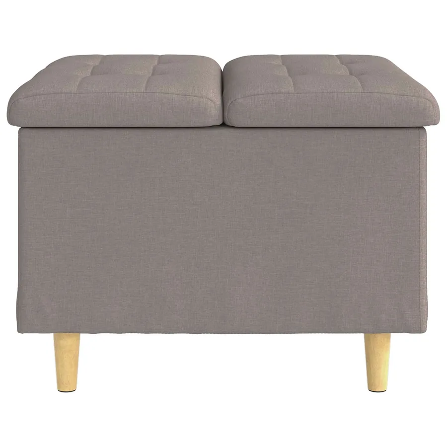 Pouf de rangement avec coussin Taupe 60 x 60 x 45 cm tissu - 5