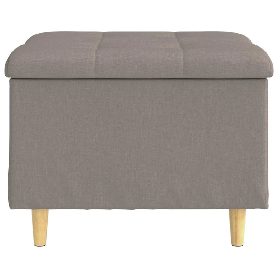 Pouf de rangement avec coussin Taupe 60 x 60 x 45 cm tissu - 6