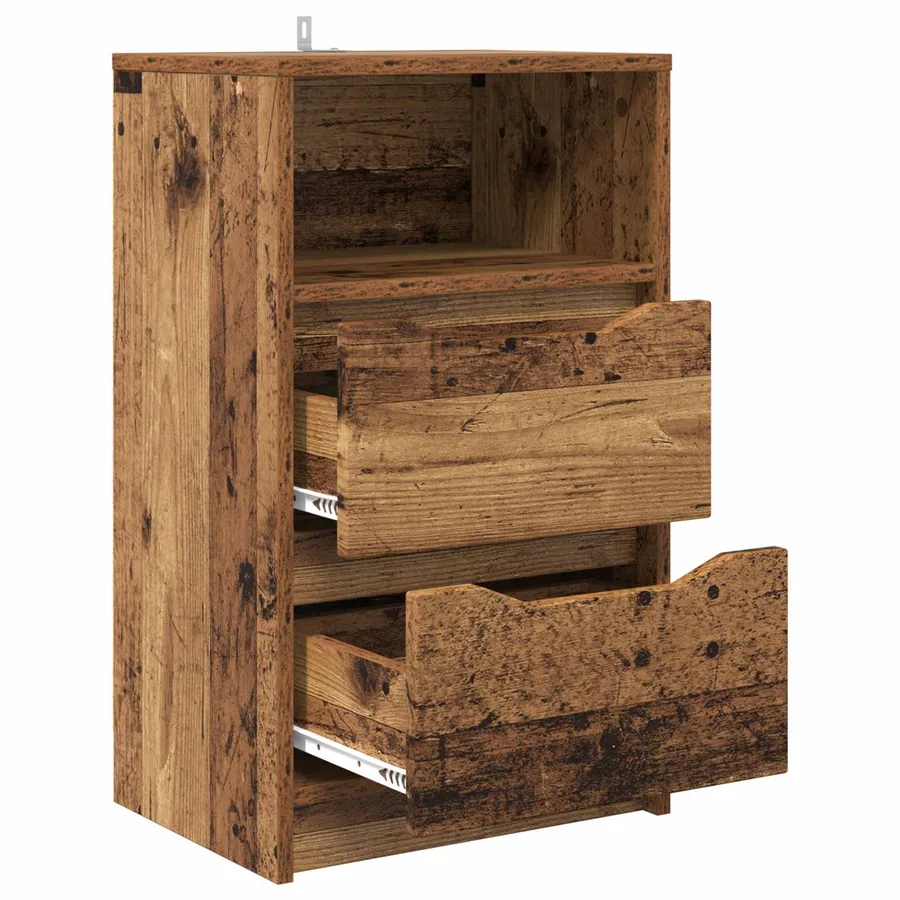 Tables de chevet avec tiroir 2 pcs Bois Ancien 40 x 30 x 467 cm - 5