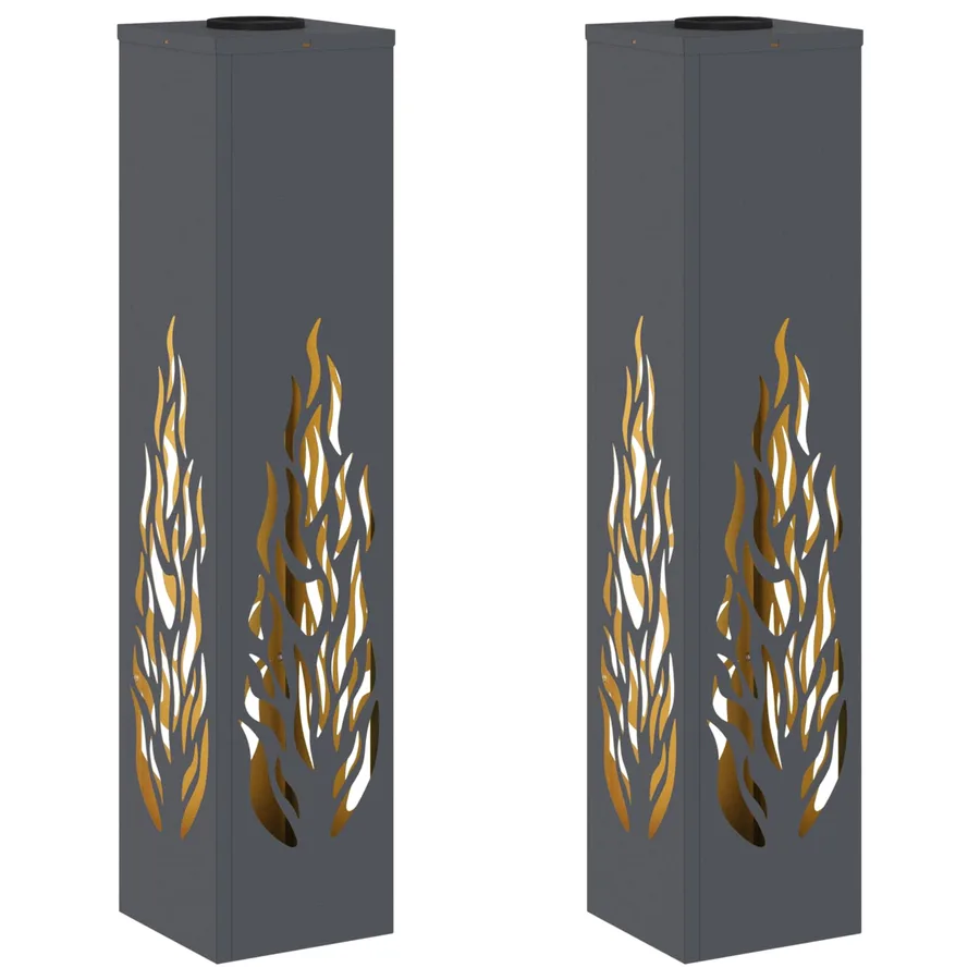 Lumière de chemin LED solaire 2 pcs Blanc chaud 18 x 18 x 80 cm - 2