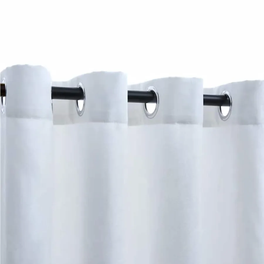 Rideau occultant et anneaux en métal 2pcs Blanc cassé 140x245cm - 3