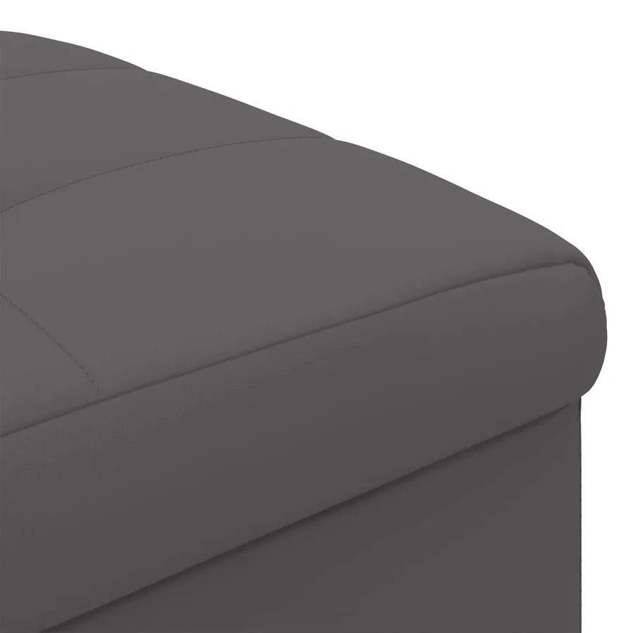 Pouf de rangement avec coussin Gris 40 x 40 x 45 cm Simili cuir - 7