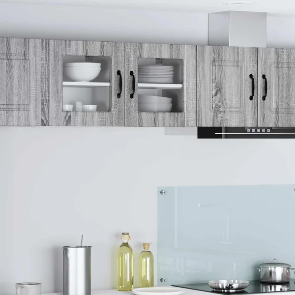 Cabinet en verre mural PORTO Gris Sonoma 40 x 31 x 40 cm
