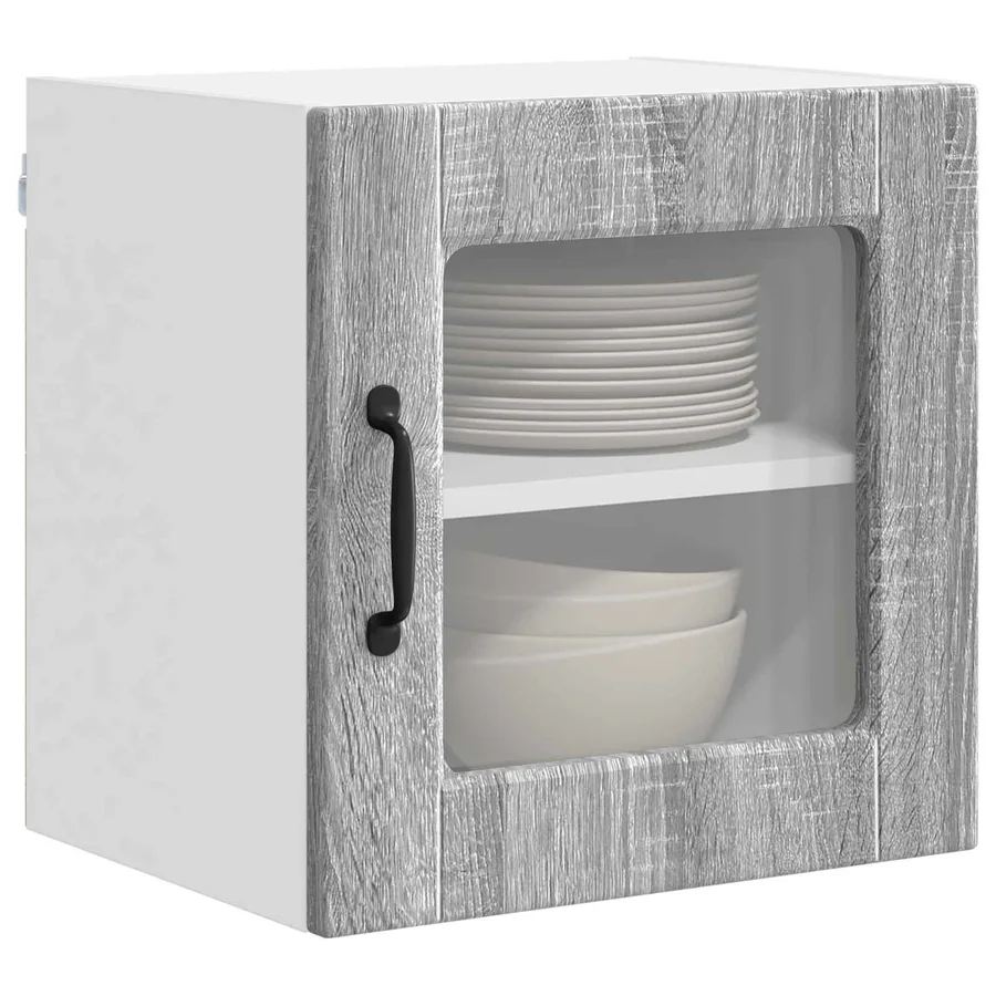 Cabinet en verre mural PORTO Gris Sonoma 40 x 31 x 40 cm - 3