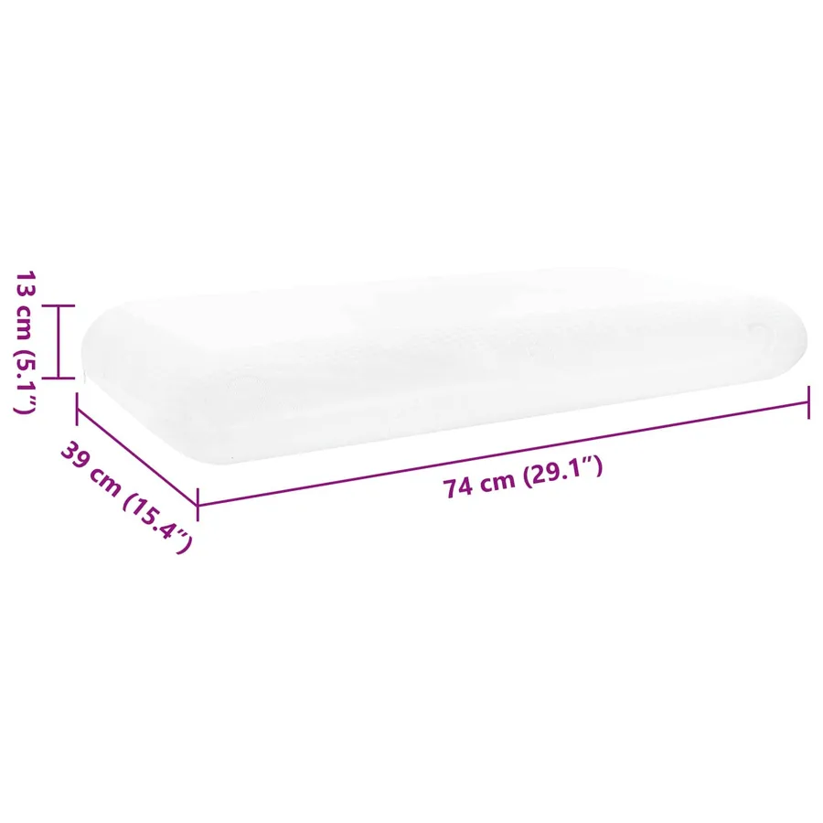Coussin de sommeil Uni Blanc 74 x 39 x 13 cm - 8