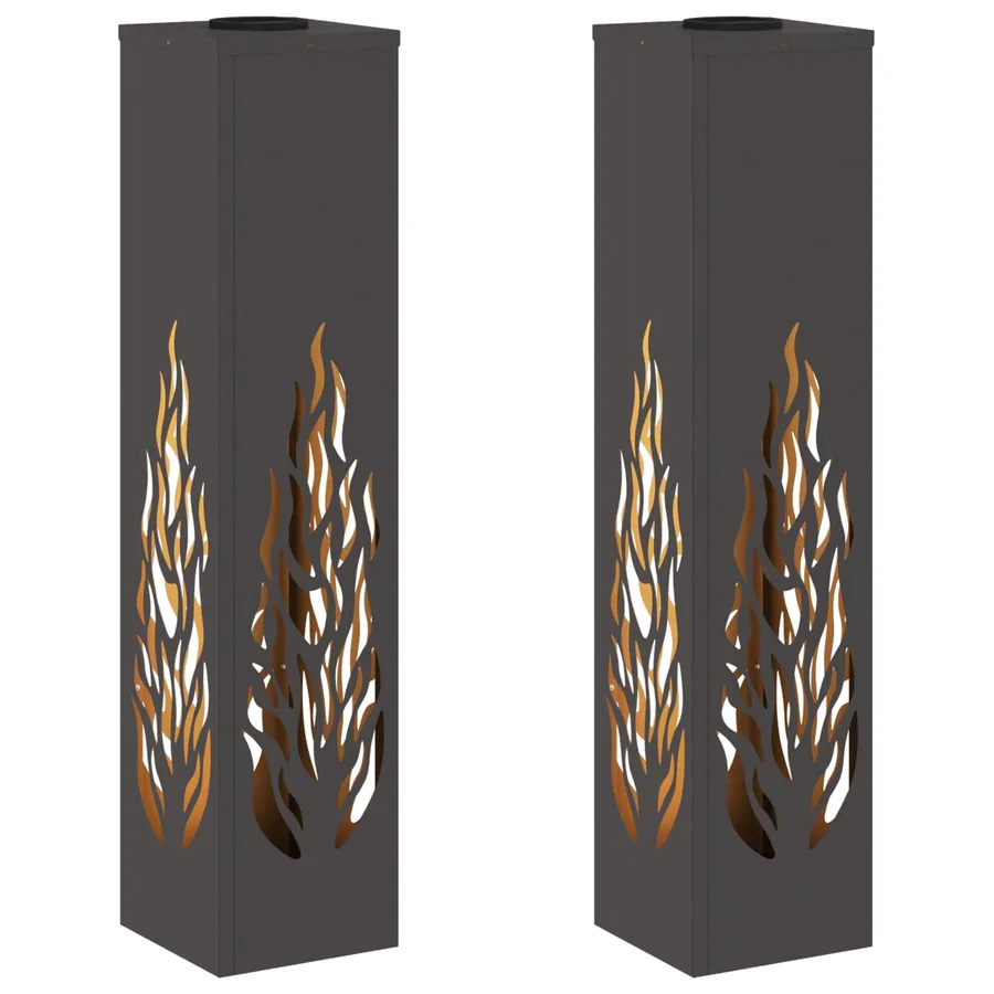Lumière de chemin LED solaire 2 pcs Blanc chaud 18 x 18 x 80 cm - 2