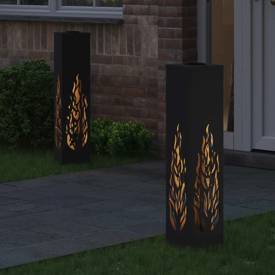 Lumière de chemin LED solaire 2 pcs Blanc chaud 18 x 18 x 80 cm - 3