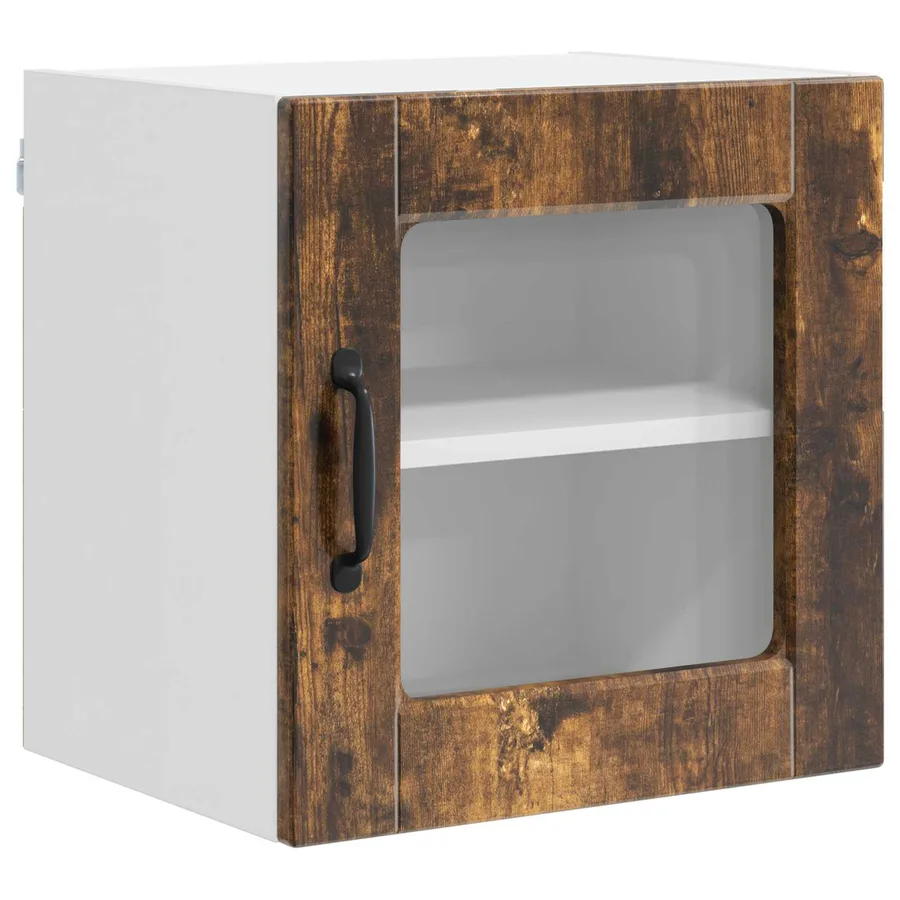 Cabinet en verre mural PORTO Chêne fumé 40 x 31 x 40 cm - 2