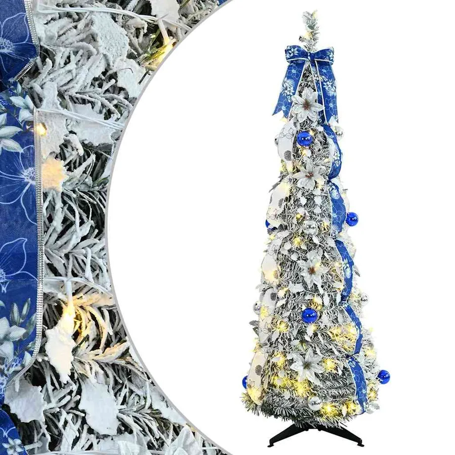 Sapin de Noël artificiel avec 100 LED Blanc 150 cm PVC - 2