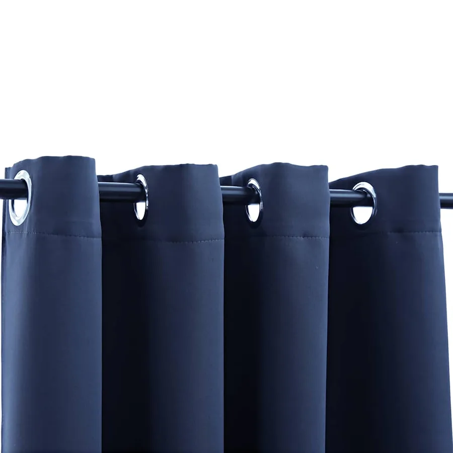 Rideaux occultants avec anneaux en métal 2 pcs Bleu 140x245 cm - 3