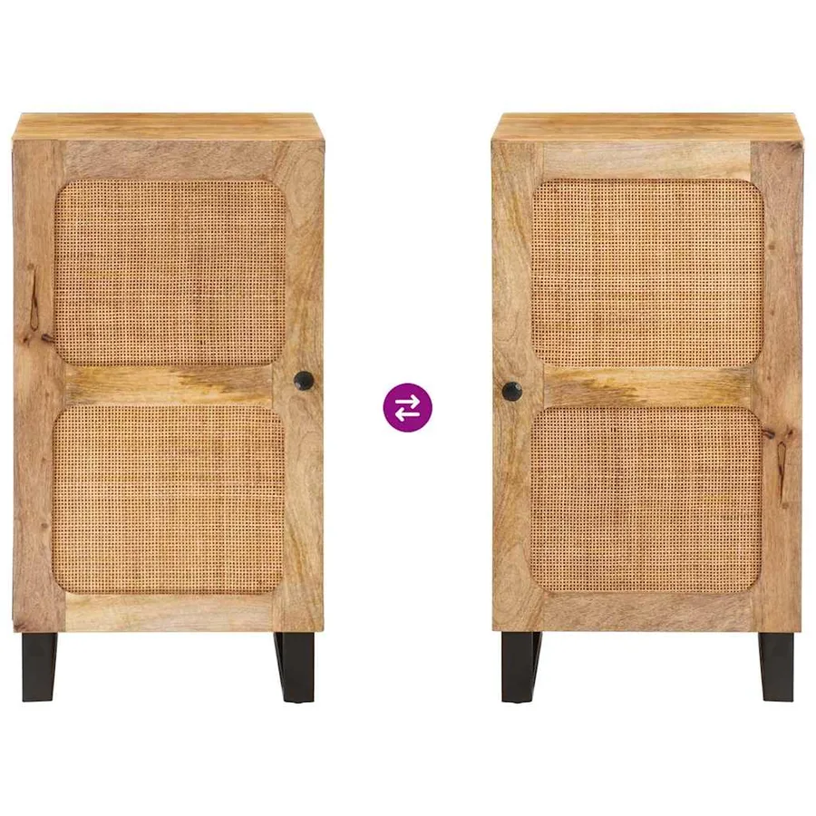 Buffet avec porte Marron 40 x 33 x 75 cm Bois de mangue massif - 8