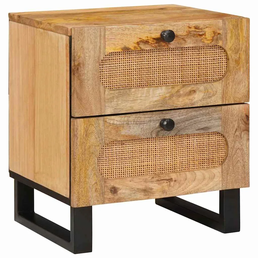 Cabinet de chevet Naturel 40 x 33 x 46 cm Bois de mangue massif