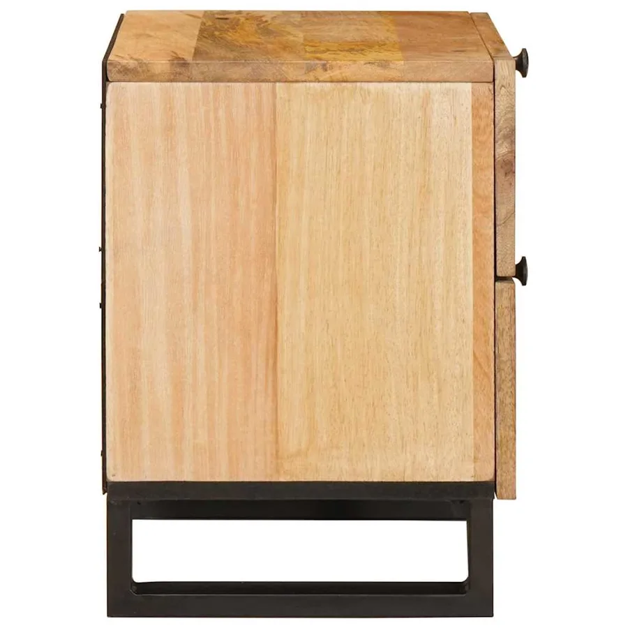 Cabinet de chevet Naturel 40 x 33 x 46 cm Bois de mangue massif - 4