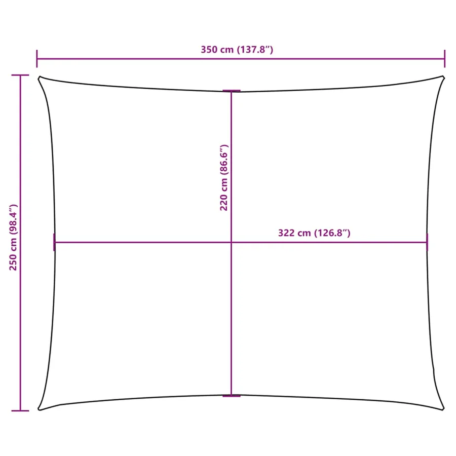 Voile de parasol tissu oxford rectangulaire 2,5x3,5m anthracite - 10