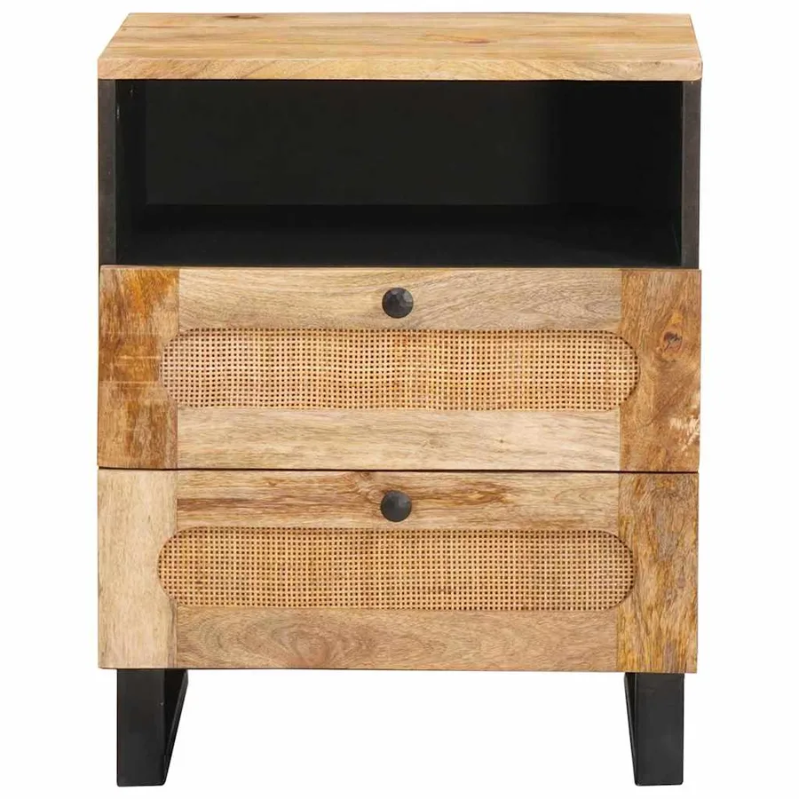 Cabinet de chevet Naturel 50 x 33 x 62 cm Bois de mangue massif - 3