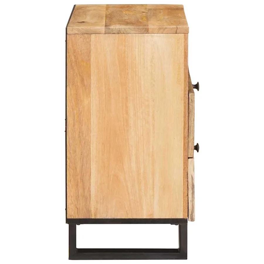 Cabinet de chevet Naturel 50 x 33 x 62 cm Bois de mangue massif - 4