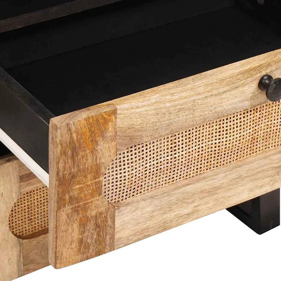 Cabinet de chevet Naturel 50 x 33 x 62 cm Bois de mangue massif - 8