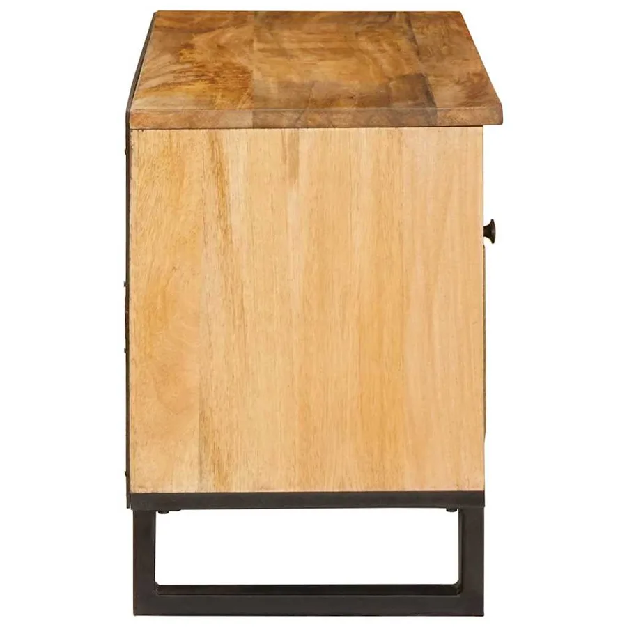 Meuble TV Marron 80 x 33 x 46 cm Bois de mangue massif - 4
