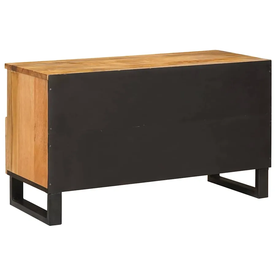 Meuble TV Marron 80 x 33 x 46 cm Bois de mangue massif - 5