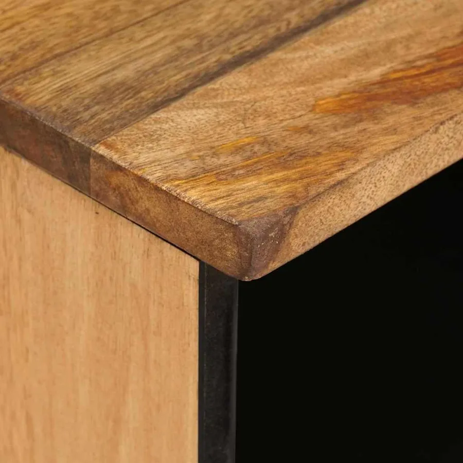 Meuble TV Marron 80 x 33 x 46 cm Bois de mangue massif - 8