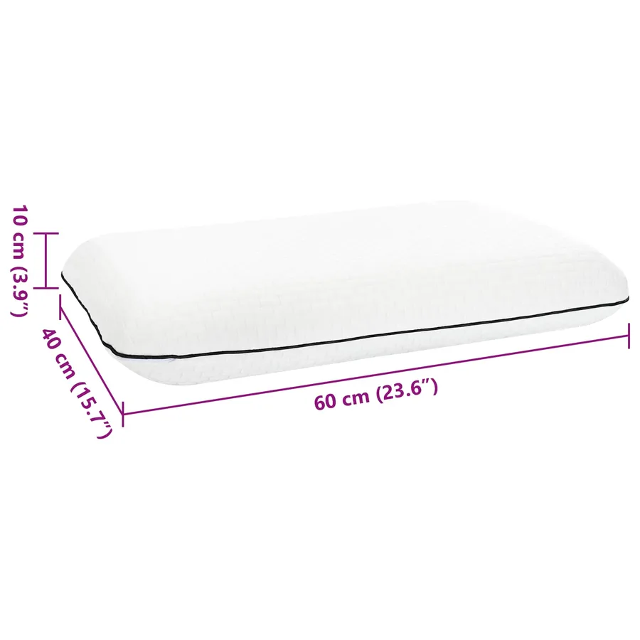 Coussin de sommeil Uni Blanc 60 x 40 x 10 cm Mousse de Gel - 8