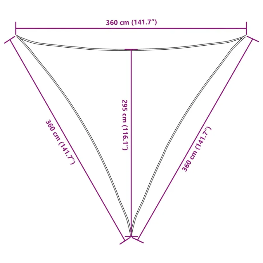 Voile de parasol tissu oxford triangulaire 3,6x3,6x3,6 m blanc - 10