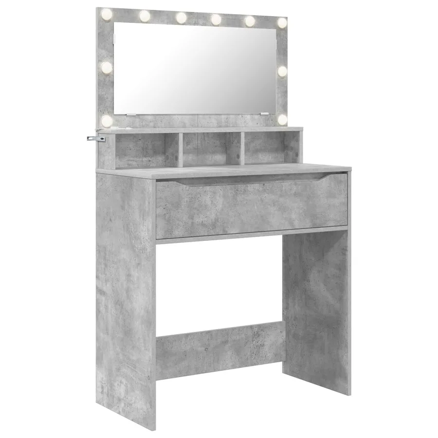 Tables de maquillage pour chambre Gris béton 80 x 39,6 x 135 cm - 2