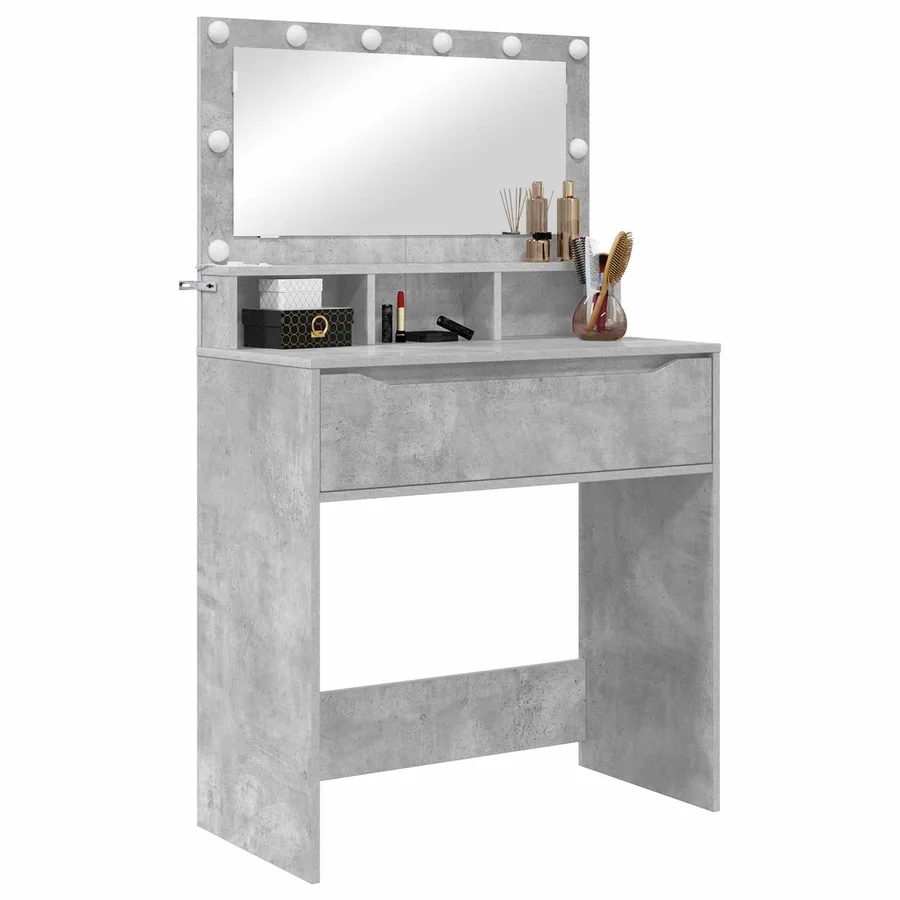 Tables de maquillage pour chambre Gris béton 80 x 39,6 x 135 cm - 3