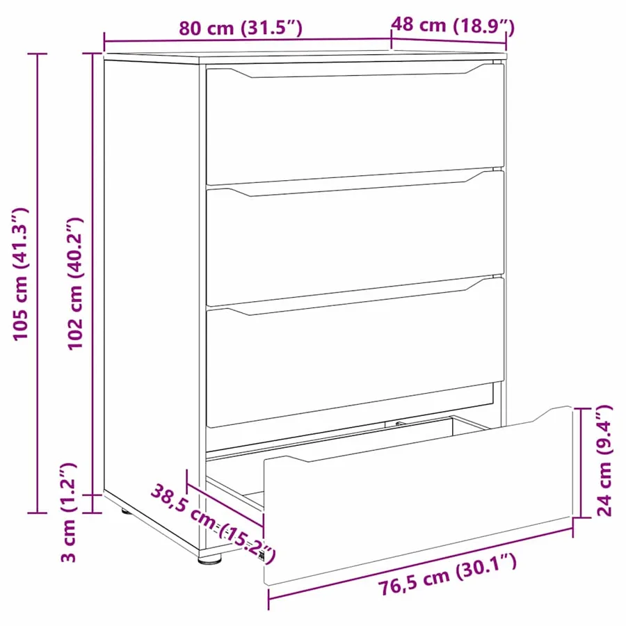 Armoires de rangement Gris Sonoma 80 x 48 x 105 cm - 15