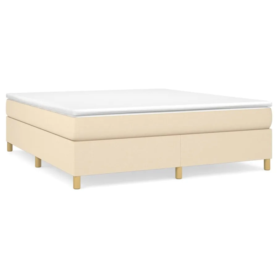 Sommier à lattes de lit avec matelas Crème 160x200 cm Tissu - 2