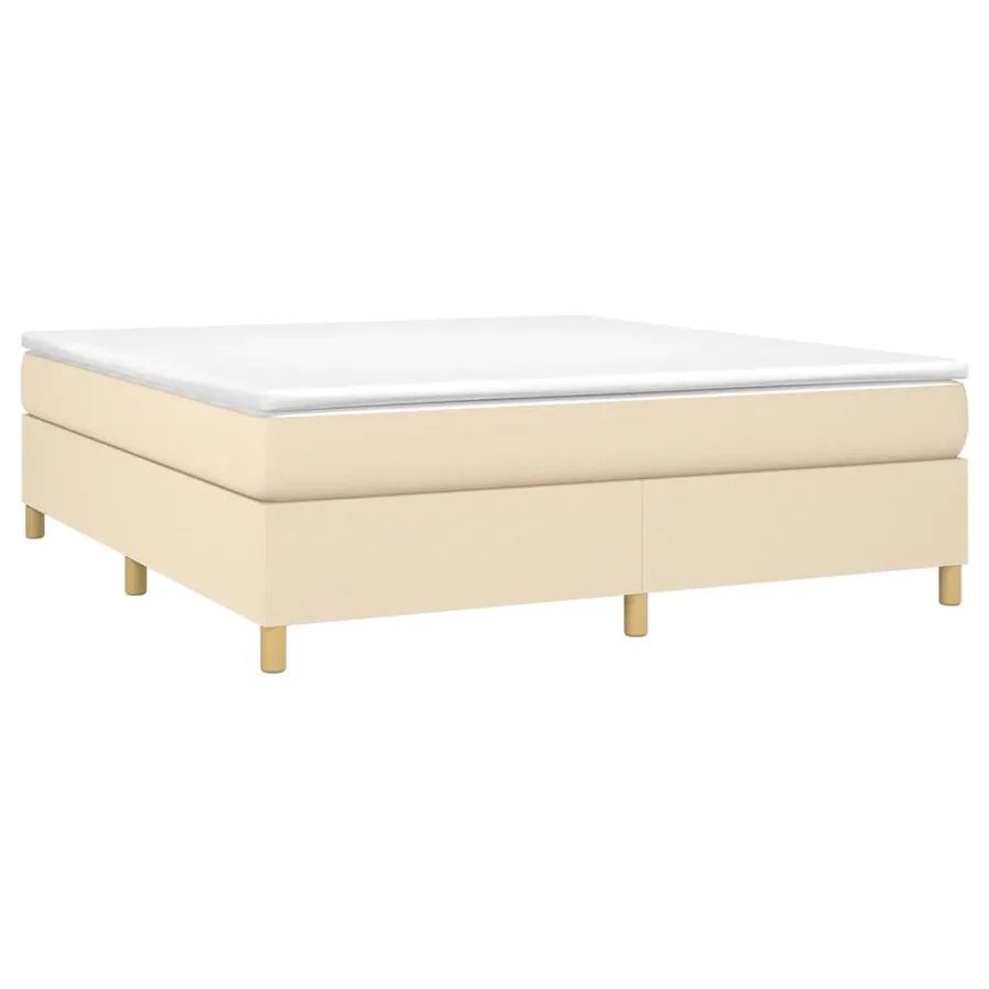 Sommier à lattes de lit avec matelas Crème 160x200 cm Tissu - 3