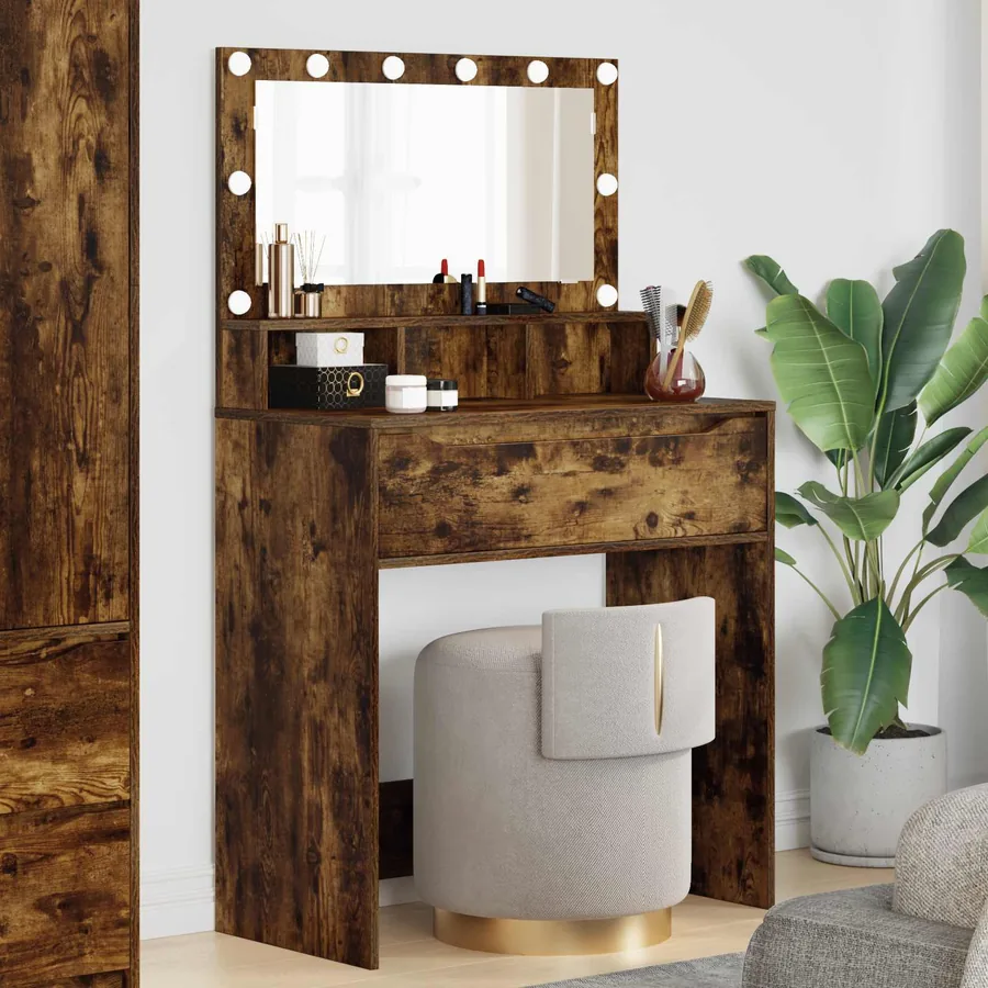 Tables de maquillage pour chambre Chêne fumé 80 x 39,6 x 135 cm