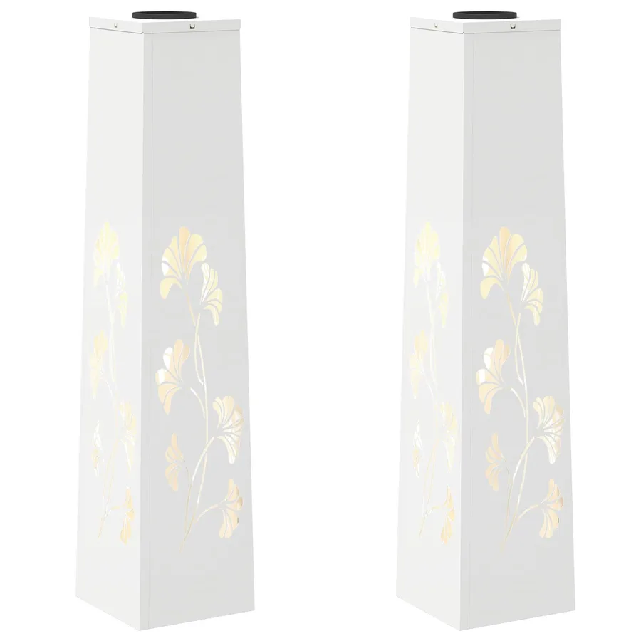 Lumière de chemin LED solaire 2 pcs Blanc chaud 18 x 18 x 80 cm - 2